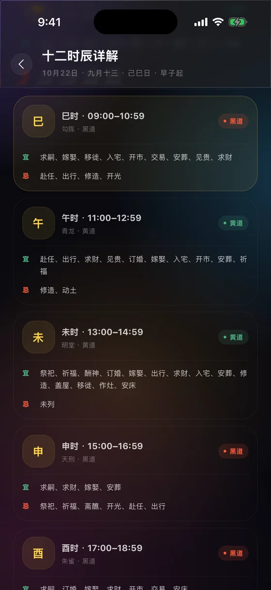 十二时辰（App 截图）